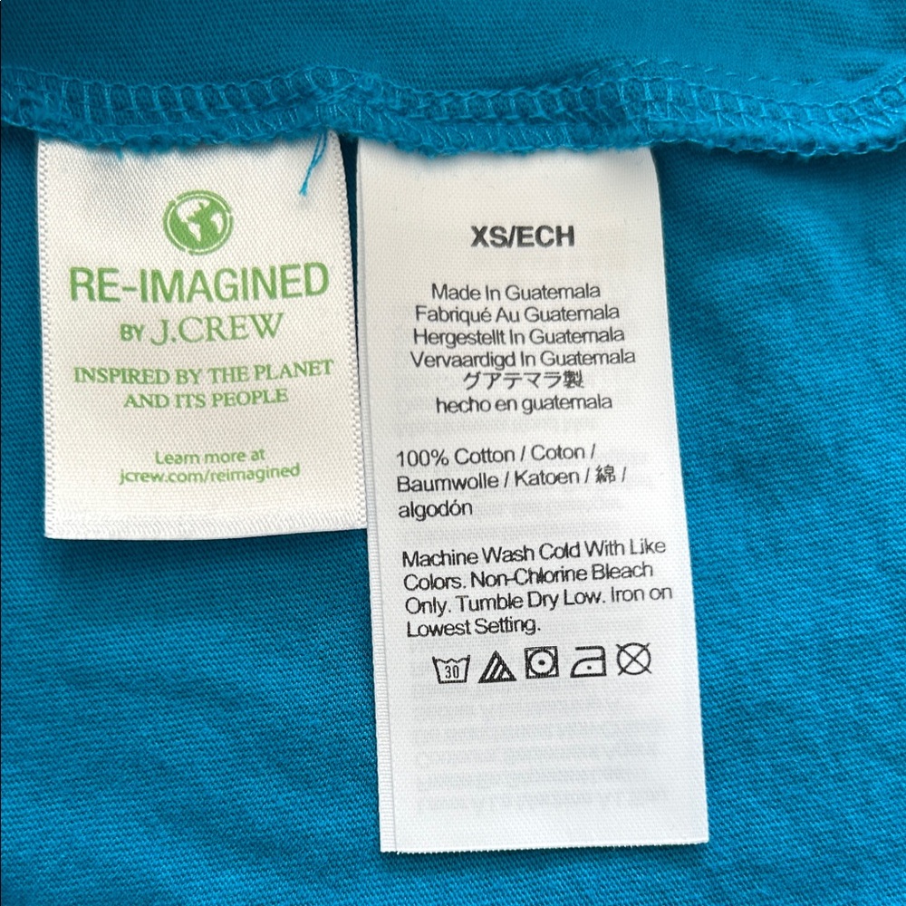 J.Crew Bright Blue Long Sleeve Pocket Tee XS | Like New - Picture 7 of 7